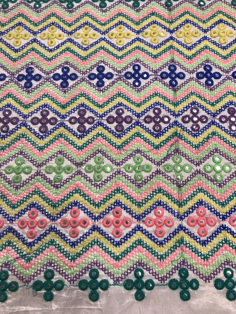 Multicolor embroidery Sequins Lace Fabric 44” Width Sold By The Yard