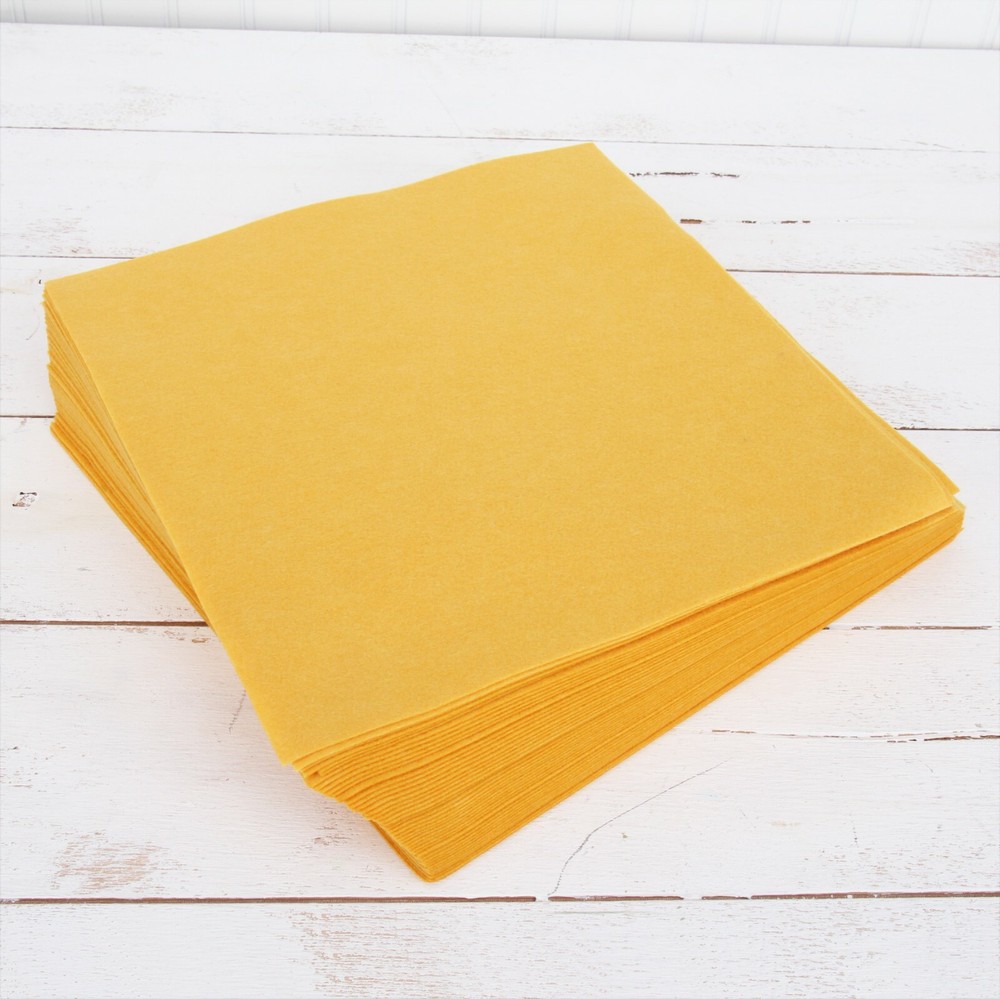Premium Felt Sheets 50 Pack – 12″ x 12″ – Gold – Soft Wool-Like 1.2mm
