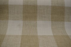 Check Please Sand Tan White Linen-Like Woven 4.5 Buffalo Check PKaufmann Fabric