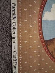Vintage VIP Cranston Farmlife Fabric Panel 10 Uncut Blocks