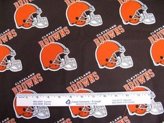 Cotton Fabric Cleveland Browns Football Vtg 2003 Orange Helmet 1.8 + Yards NTT