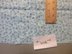 Turquoise Flowers on Aqua and White Cotton Fabric (44″ Wide x 50″ long)