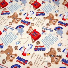 140*100cm Duffy Bear Pattern Cotton Sewing Fabric DIY Handmade Material