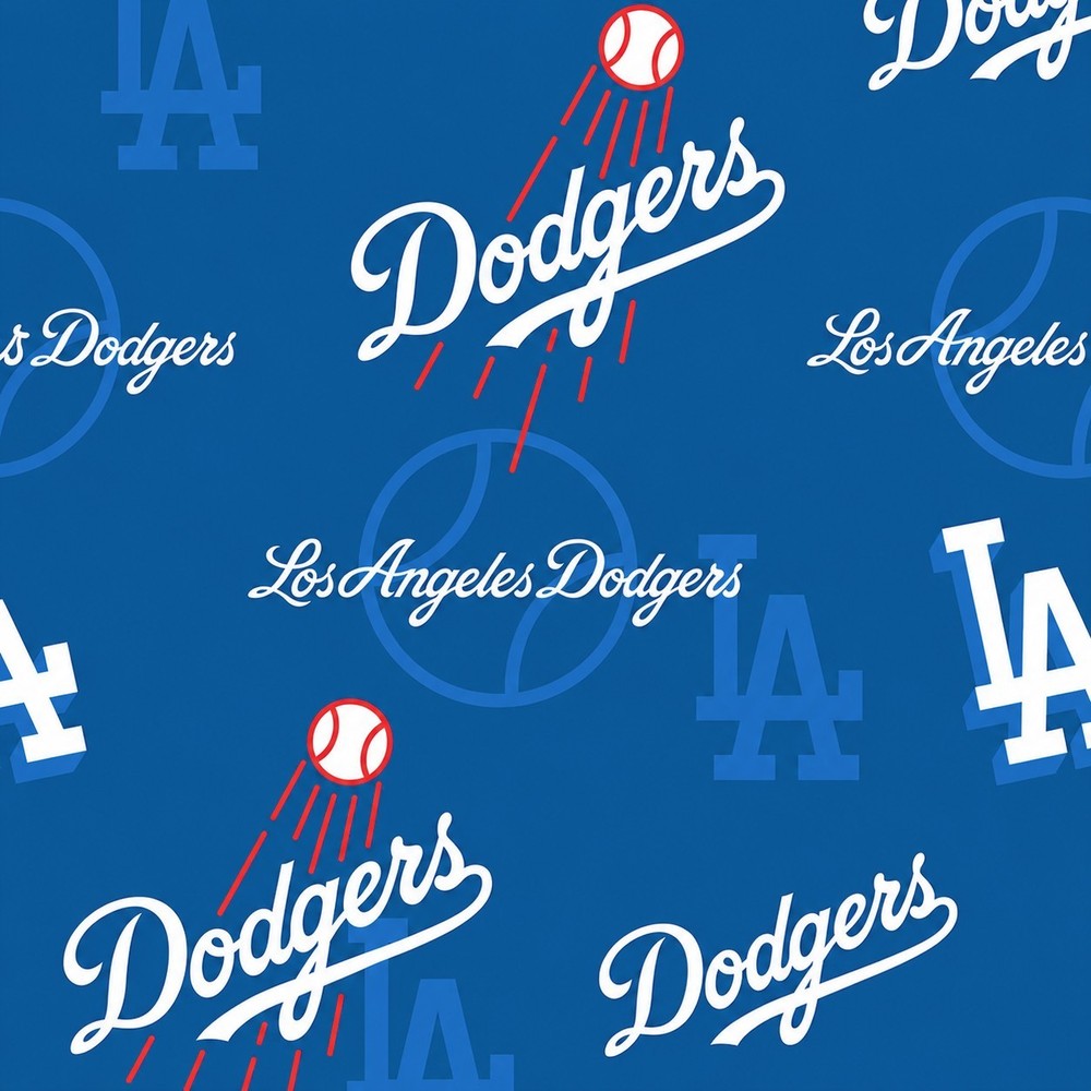 Los Angeles Dodgers MLB Fleece Fabric – 58″ Wide – Sold by The Yard & Bolt