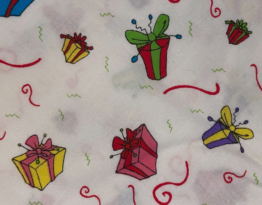 By 1/2 Yd Dr. Suess Gift Packages Wrapped Bows Cotton Quilt Fabric BTHY Springs