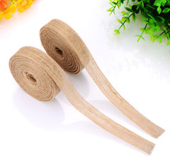 2 Rolls Burlap Ribbon 0.8 Inch X 11 Yard Natural Linen Woven Fabric Ribbon Weddi