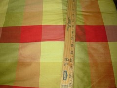 10 YDS FABRICUT 100% SILK PLAID CHECKS DUPIONI DRAPERY FABRIC FOR LESS