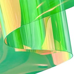 30 Gauge Holographic Clear Vinyl Roll 12×54 Inch Waterproof TPU Green