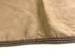 Lot 2 Micro Fiber Faux Suede Leather Table Cover/Skirts Light Brown 46″x43 Cloth
