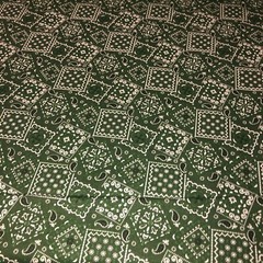 Hunter Green – Blazin’ Bandana 100% cotton fabric by the yard 36 x 44 – Hunter