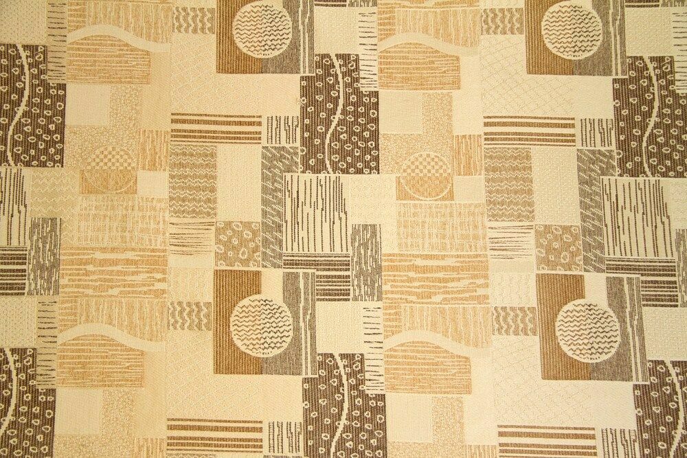 Discount Fabric JACQUARD Honey & Gold Geometric Upholstery & Drapery