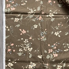 Vtg House N Home Fabrics & Draperies 1982 Brown Floral Upholstery Fabric 2.5 Yds