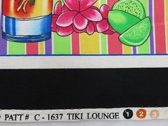 Tiki Lounge Fabric C-1637, Dan Morris for Michael Miller, 23″ x 43″, 15 squares