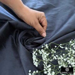 Midnight Blue Faux Silk Fabric By The Yard, 42 inches width Blue Silk Fabric