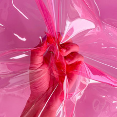 | 12 Gauge Pink Solid Clear TPU Waterproof Vinyl Fabric for Sewing Crafts and Ho