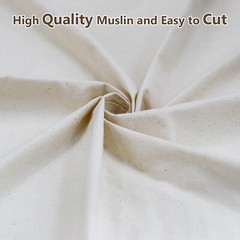 100% Cotton Muslin Fabric – 63″ x 2,5,10 Yards – Unbleached Material for Sewing