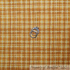 BonEful Fabric FQ Cotton Quilt Yellow Gold Metallic Plaid Check Stripe Xmas Mask