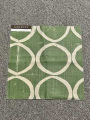 Lee Jofa Fabric Sample 13.25” Circles Forest Linen Green Blithfield Crafts