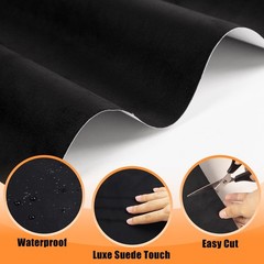 Self-Adhesive Black Suede Fabric Wrap for Car Interior – 17in x 70in, Easy Peel