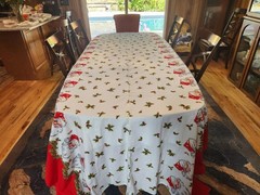 VIntage 50s Christmas Border Print Santa Claus 8 yards 34 W Extremely Rare MCM