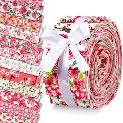 60Pcs Pink Floral Jelly Cotton Fabric Roll 2.5” X 40” Sewing Quilting Fabric R