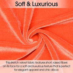 Pico Textiles 1 Yard Bolt Orange Stretch Velvet Fabric, 60″ Wide, Skirts