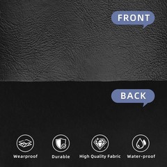 1/3 Yard Faux Leather Upholstery Fabric Black Vinyl Sheets Furniture Sofa
