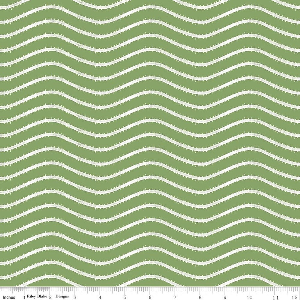 Icing Stripe in Green | Gingerbread | Riley Blake