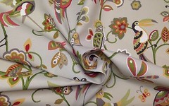 MILL CREEK FEATHERHEADS BERRY ABSTRACT BIRDS FLORAL OUTDOOR FABRIC BY THE YARD