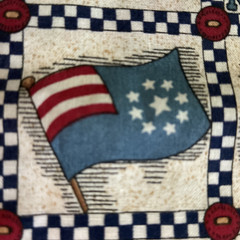 Vintage Patchwork Patriotic Rustic Kesslers Concord Cotton Fabric 70 x 44