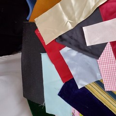 Crazy Quilt Fabric Scrap Lot 13 Ounces Satin Velvet Brocade