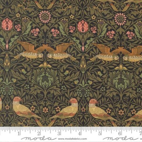 Birds Damask in Ebony | Morris Muse | Moda