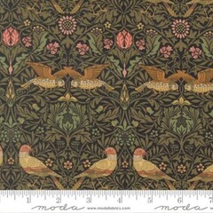 Birds Damask in Ebony | Morris Muse | Moda