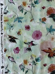 Bloom Bloom Butterfly – Hummingbird Flight Seafoam Fabric by RJR Studio 26″x43″