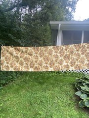 Vintage House N Home Virginia Country Home Fabric Piece Fall Gold Brown 96×28.5”