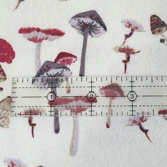 Super Snuggle Flannel Fabric 4.25 yd Forest Mushrooms Cream New Uncut