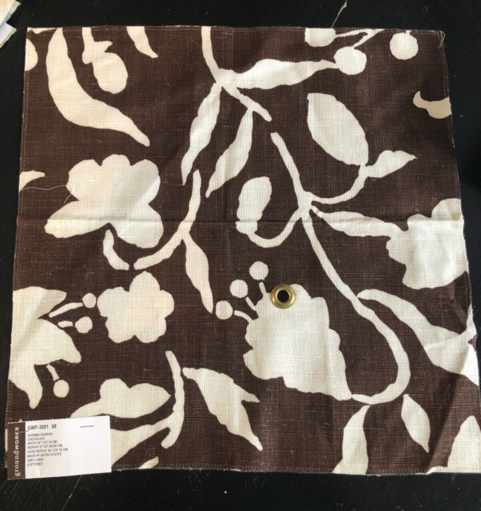 Lee Jofa GROUNDWORKS Soemba Shadow in Chocolate 17 1/2 x 17 3/4″ Fabric Sample