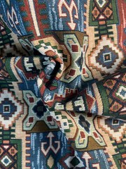 Fabric Upholstery Tapestry Kilim Bohemian Boho Tribal Southwestern 41″ L x 53″ W