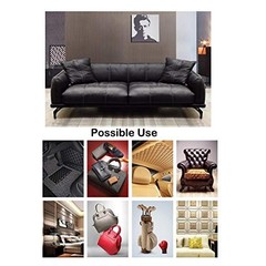 Thick 1 Yard Faux Leather Fabric – Soft Skin Grain PU – 54″ x 36″ – Black