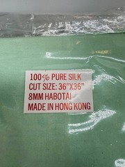 Lot of 11 New 100% Pure Silk Habotai Squares 36×36 Mint Green Hong Kong NOS