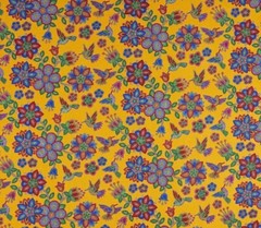 Elizabeth Studio Tucson Orange Hummingbird Flower Quilt Fabric by the Yard