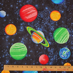 Cranston Planets Stars Sky Space Fabric 55 x 44 Precut
