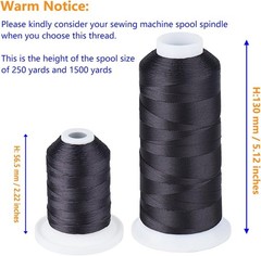 UV Resistant – Heavy Duty Outdoor Thread for Hand or 1500 Yards, NP-BLACK