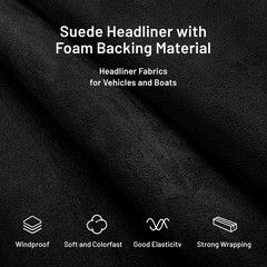 Versatile Black Suede Headliner Fabric 98″ L × 60″ W – Ideal for Cars, RVs & DIY