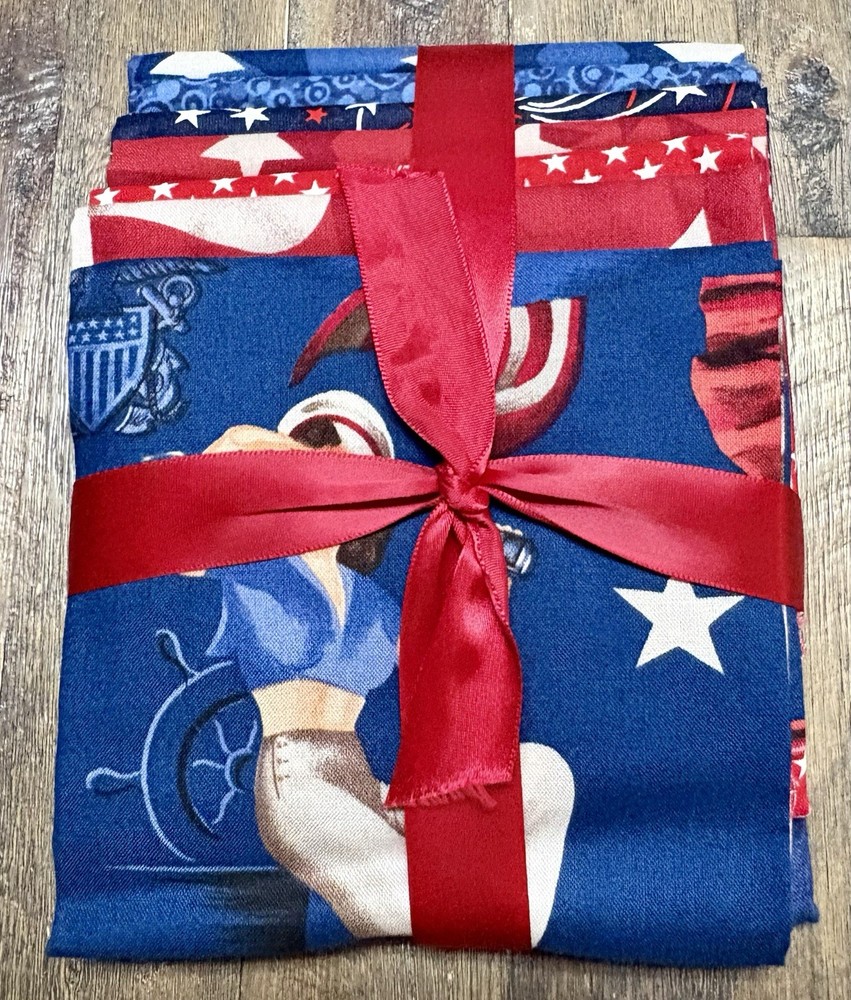 FIGO Fabrics Sweet Treats Patriotic Fat Quarter Bundle Pinup Sailor
