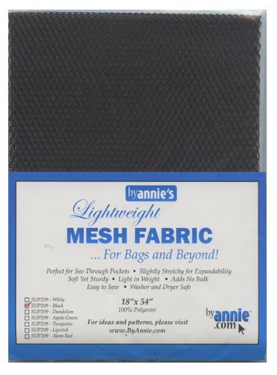 ByAnnie Black Lightweight Mesh Fabric 45 x 137cm (18 x 54″)