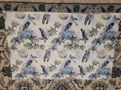 Blue Tortoise and Coral on White~~Joann 33″ X 44″