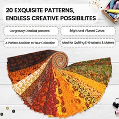 Craftido-18 Options-100% Cotton Jelly Roll Fabric Precut Strips for Quilting,…