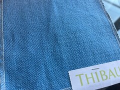 Thibaut OCEAN BLUE Prisma Cotton Linen Fabric, W70152, 2.17 yards, BRAND NEW