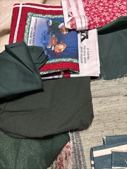 Large 13 Ib Lot Of Fabric Christmas Patterns Lace green Plaid Stripes Hearts